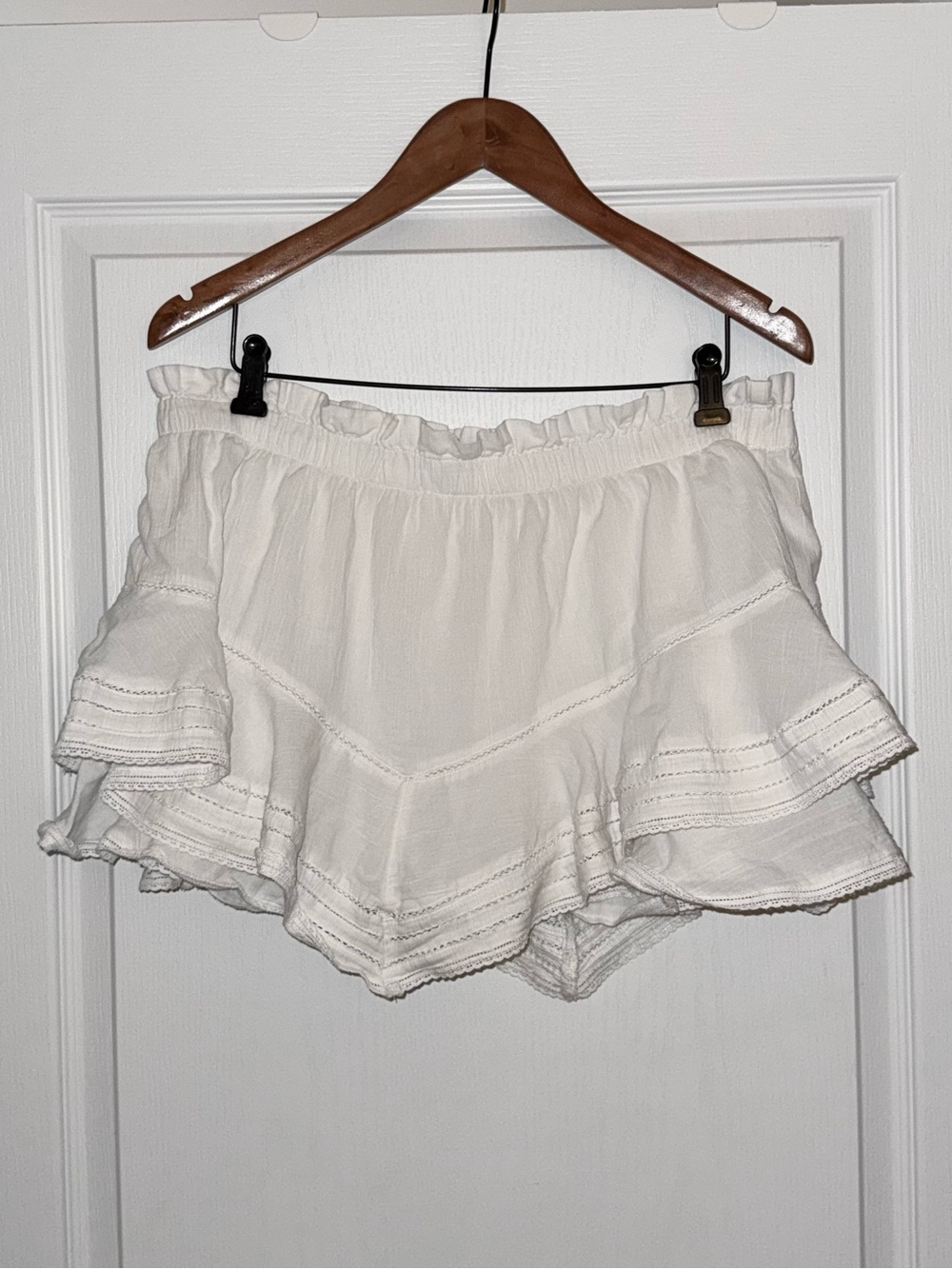 Aerie XL Pool Cover Up Skort Skirt White 100% Cotton